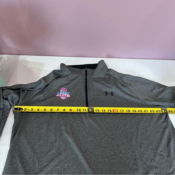 Under Armour Gray Loose Fit Quarter Zip Pullover 865 Elite Embroidered - Picture 7 of 7